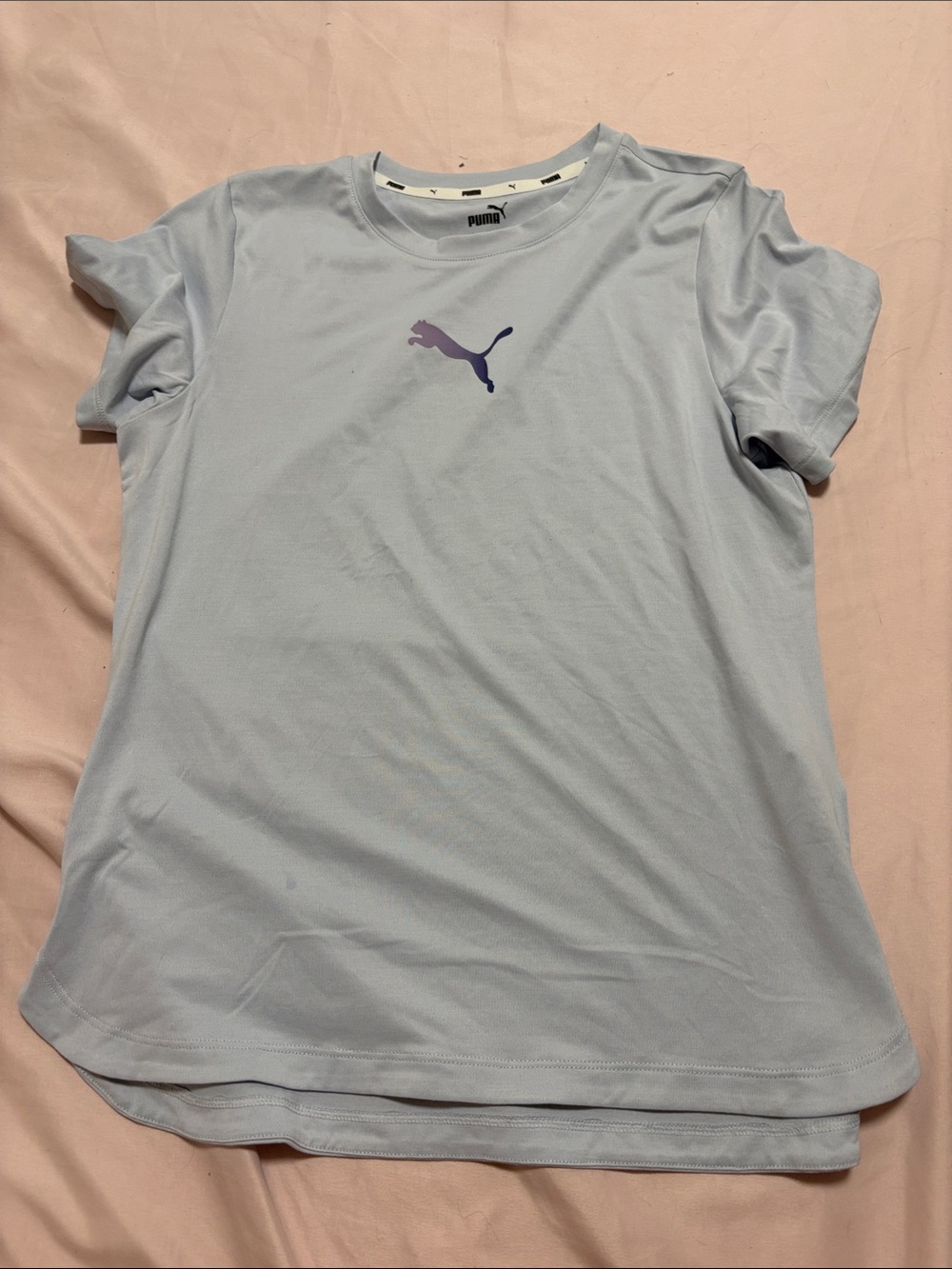 Puma Light Blue Tee with Purple Puma Logo